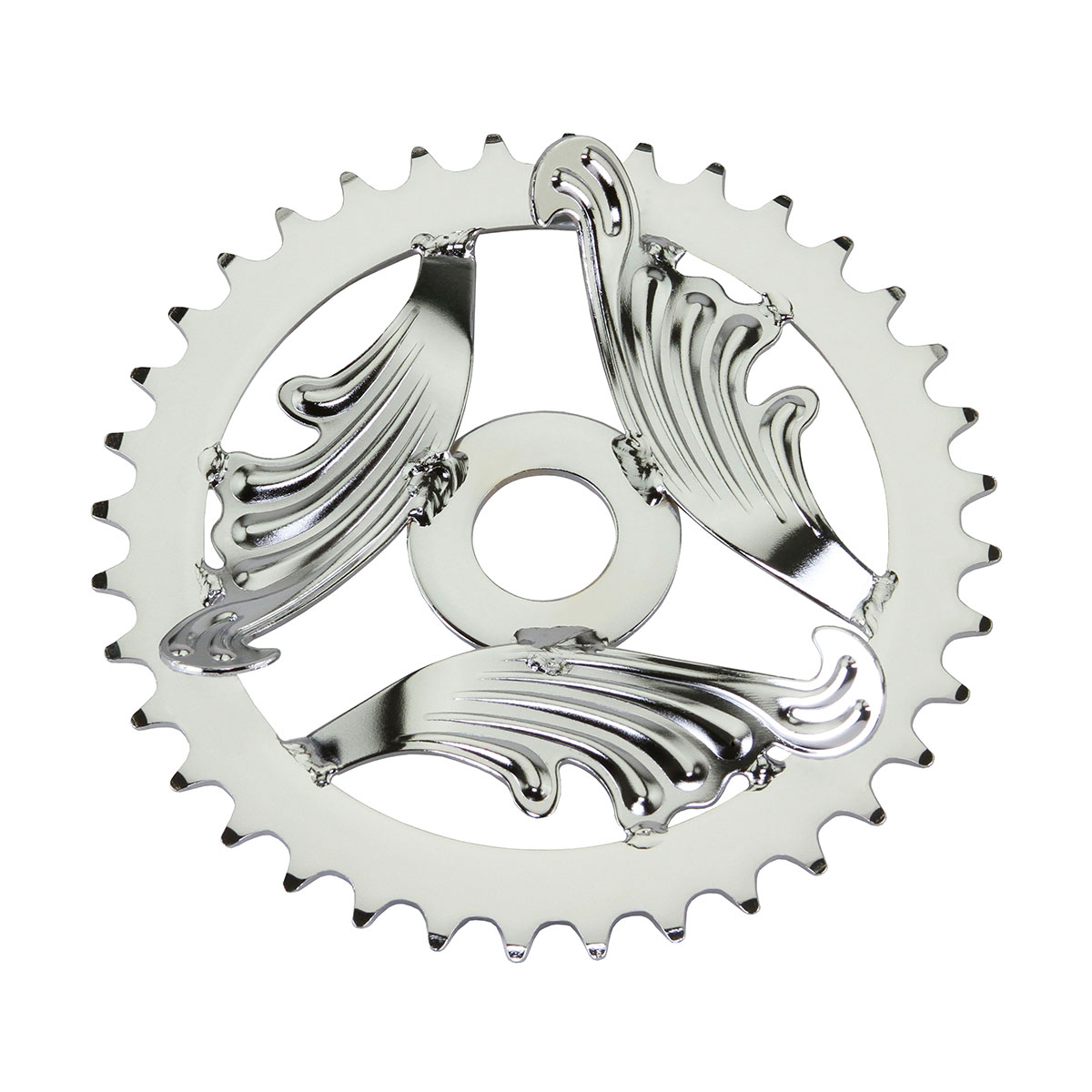 Lowrider 3D/Wing Steel Chainring 1/2 X 1/8 36t Chrome.